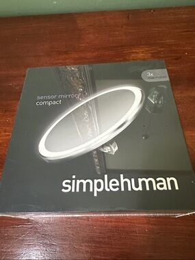 simplehuman LED Sensor Compact Mirror in Silver and Black